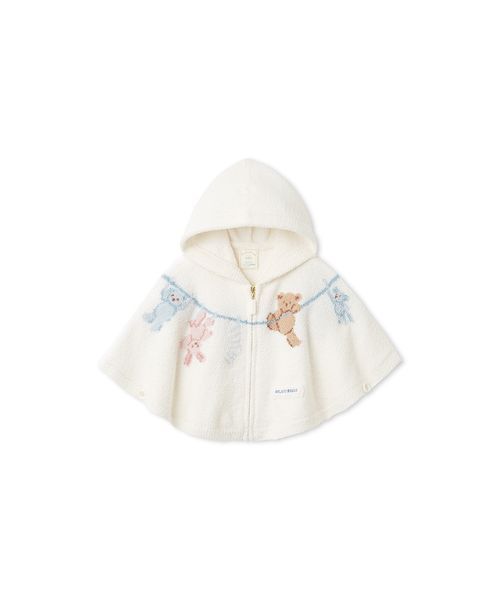 gelato pique(ジェラートピケ)の「【BABY】エアリーモコウォッシングアニマルジャガードポンチョ(その他ベビーウェア・キッズ・ラベンダー/オフホワイト・80)」の15枚目の写真