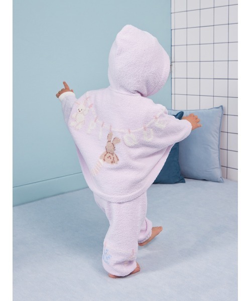 gelato pique(ジェラートピケ)の「【BABY】エアリーモコウォッシングアニマルジャガードポンチョ(その他ベビーウェア・キッズ・ラベンダー/オフホワイト・80)」の6枚目の写真