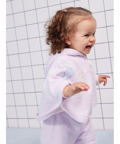 gelato pique(ジェラートピケ)の「【BABY】エアリーモコウォッシングアニマルジャガードポンチョ(その他ベビーウェア・キッズ・ラベンダー/オフホワイト・80)」の7枚目の写真
