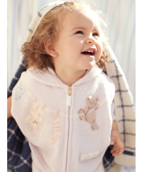 gelato pique(ジェラートピケ)の「【BABY】エアリーモコウォッシングアニマルジャガードポンチョ(その他ベビーウェア・キッズ・ラベンダー/オフホワイト・80)」の14枚目の写真