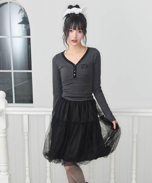 ILLIGO（イリゴ）の「129 ベーシックロングスリーブチャコールブラック（Tシャツ/カットソー・レディース・その他・OS）」の4枚目の写真