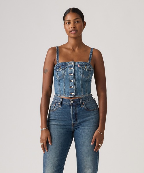 Levi's(リーバイス)の「Levi's/リーバイス デニムチューブトップ(チューブトップ・レディース・インディゴブルー・M/S/XS)」の1枚目の写真