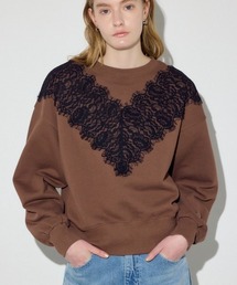 AZUL by moussy | バイカラーレースクルーネックスウェット(スウェット)
