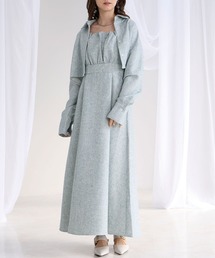 Elishe（エリシェ）の「シャツ+ギャザーキャミワンピースSET（ワンピース）」