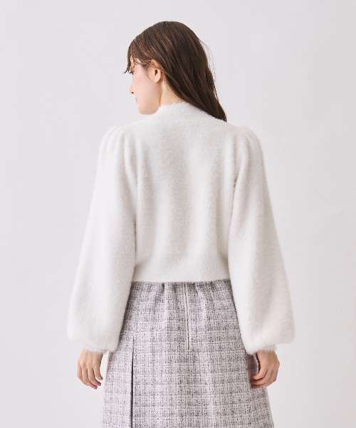 SWINGLE（スウィングル）の「ビジューハイネックシャギーニット（ニット/セーター・レディース・オフホワイト/ライトグレー/グリーン/ピンク・FREE）」の6枚目の写真