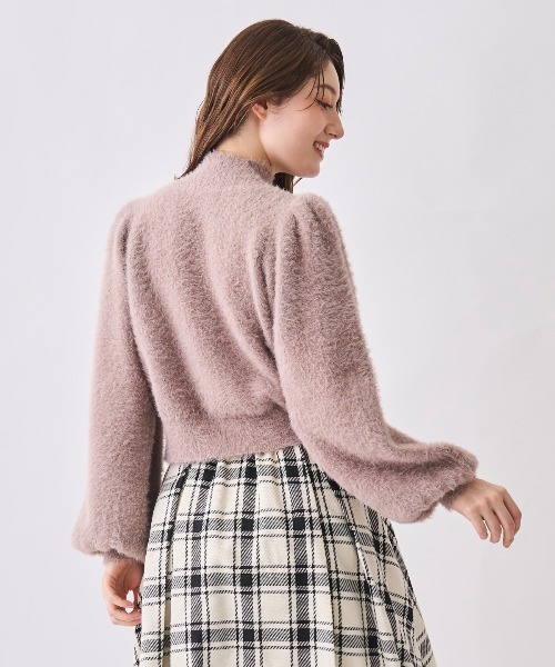 SWINGLE（スウィングル）の「ビジューハイネックシャギーニット（ニット/セーター・レディース・オフホワイト/ライトグレー/グリーン/ピンク・FREE）」の10枚目の写真