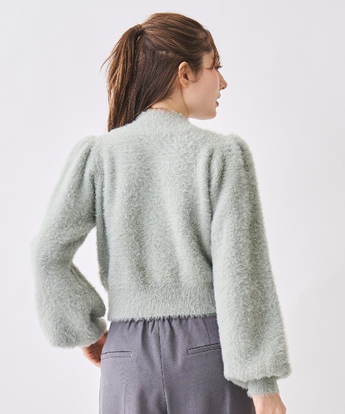 SWINGLE（スウィングル）の「ビジューハイネックシャギーニット（ニット/セーター・レディース・オフホワイト/ライトグレー/グリーン/ピンク・FREE）」の12枚目の写真