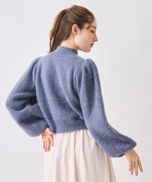 SWINGLE（スウィングル）の「ビジューハイネックシャギーニット（ニット/セーター・レディース・オフホワイト/ライトグレー/グリーン/ピンク・FREE）」の14枚目の写真