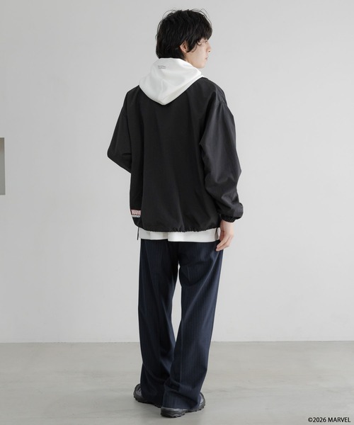 LOWRYS FARM（ローリーズファーム）の「【LFM(U)】MARVELナイロンコーチジャケット　640215（ブルゾン・メンズ・ブラック・LARGE/MEDIUM）」の16枚目の写真