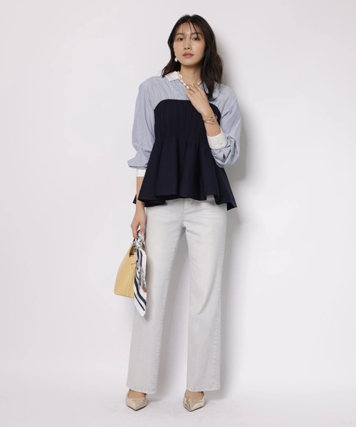 JUSGLITTY(ジャスグリッティー)の「シャツレイヤードライクニット(ニット/セーター・レディース・ストライプ・2)」の7枚目の写真