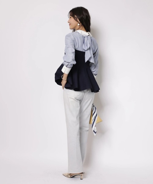 JUSGLITTY(ジャスグリッティー)の「シャツレイヤードライクニット(ニット/セーター・レディース・ストライプ・2)」の8枚目の写真