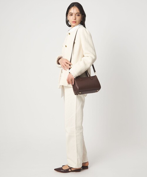 MILOS(ミロス)の「<MILOS>ボックス バッグ(ショルダーバッグ・レディース・ブラック/ダークブラウン・FREE)」の5枚目の写真