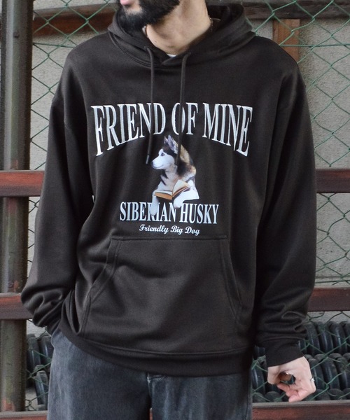 MODISH GAZE（モディシュガゼ）の「ハスキー犬裏毛プルパーカー（パーカー・メンズ・チャコール/アッシュグレー/ブラック/オフホワイト/ダークブラウン・LARGE/MEDIUM）」の8枚目の写真