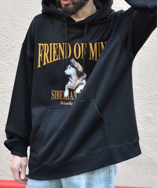 MODISH GAZE（モディシュガゼ）の「ハスキー犬裏毛プルパーカー（パーカー・メンズ・チャコール/アッシュグレー/ブラック/オフホワイト/ダークブラウン・LARGE/MEDIUM）」の19枚目の写真