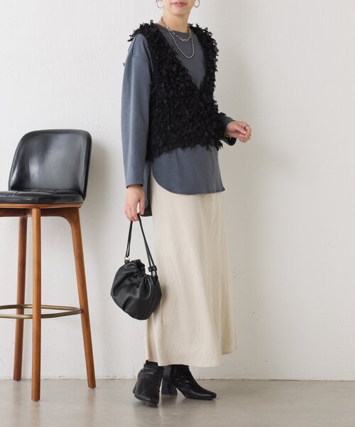 Jena espace merveilleux(ジェナ エスパスメルヴェイユ)の「レザーラウンドバッグ(トートバッグ・レディース・ブラック/シルバー・FREE)」の8枚目の写真