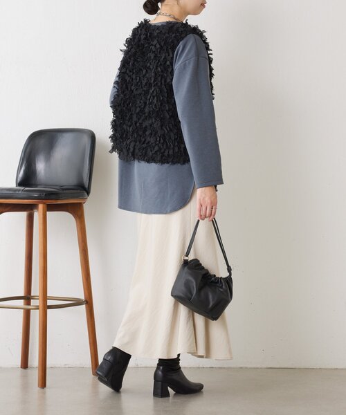 Jena espace merveilleux(ジェナ エスパスメルヴェイユ)の「レザーラウンドバッグ(トートバッグ・レディース・ブラック/シルバー・FREE)」の9枚目の写真