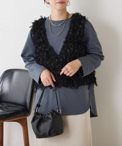 Jena espace merveilleux(ジェナ エスパスメルヴェイユ)の「レザーラウンドバッグ(トートバッグ・レディース・ブラック/シルバー・FREE)」の10枚目の写真