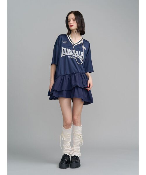 jouetie（ジュエティ）の「【LONSDALE×jouetie】ユニフォームワンピース（ワンピース・レディース・ブラック/アイボリー/ネイビー・MEDIUM）」の8枚目の写真