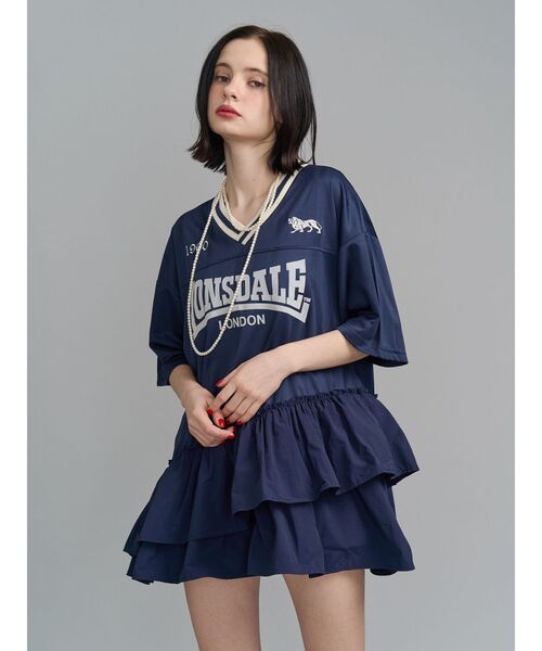 jouetie（ジュエティ）の「【LONSDALE×jouetie】ユニフォームワンピース（ワンピース・レディース・ブラック/アイボリー/ネイビー・MEDIUM）」の4枚目の写真