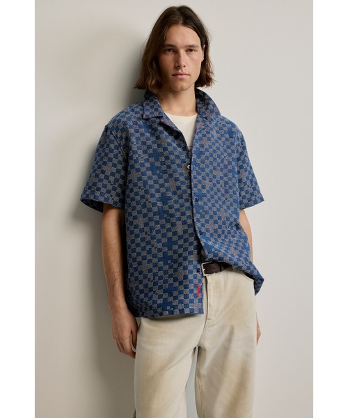Desigual(デシグアル)の「ジャカード総柄 オープンカラー 半袖シャツ(シャツ/ブラウス・メンズ・ブルー・S/M/XL/L)」の3枚目の写真
