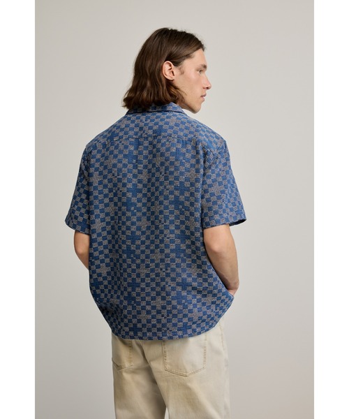Desigual(デシグアル)の「ジャカード総柄 オープンカラー 半袖シャツ(シャツ/ブラウス・メンズ・ブルー・S/M/XL/L)」の5枚目の写真