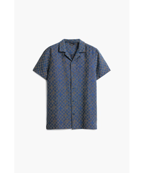 Desigual(デシグアル)の「ジャカード総柄 オープンカラー 半袖シャツ(シャツ/ブラウス・メンズ・ブルー・S/M/XL/L)」の7枚目の写真