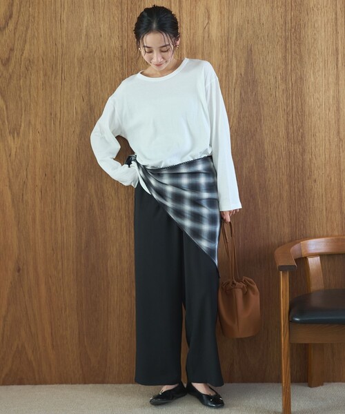 coen(コーエン)の「【新色登場】【Feel Soft / フィールソフト】接結 ロングスリーブTシャツ(Tシャツ/カットソー・レディース・ライトピンク/ナチュラル/オフホワイト/ベージュ/ライトブルー/クリーム/ダークグレー・L/M)」の19枚目の写真