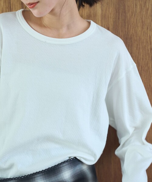 coen(コーエン)の「【新色登場】【Feel Soft / フィールソフト】接結 ロングスリーブTシャツ(Tシャツ/カットソー・レディース・ライトピンク/ナチュラル/オフホワイト/ベージュ/ライトブルー/クリーム/ダークグレー・L/M)」の22枚目の写真