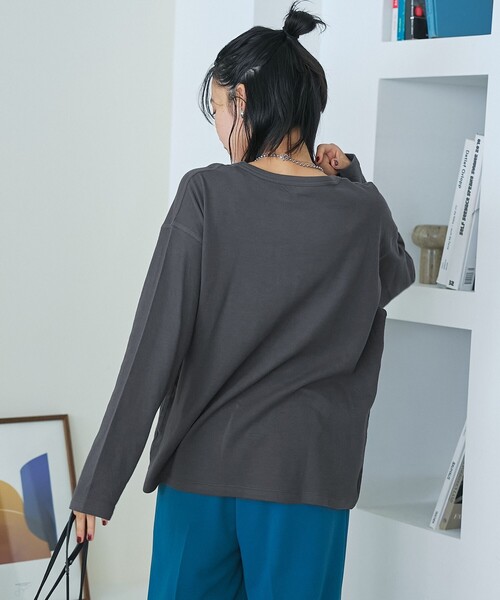 coen(コーエン)の「【新色登場】【Feel Soft / フィールソフト】接結 ロングスリーブTシャツ(Tシャツ/カットソー・レディース・ライトピンク/ナチュラル/オフホワイト/ベージュ/ライトブルー/クリーム/ダークグレー・L/M)」の10枚目の写真