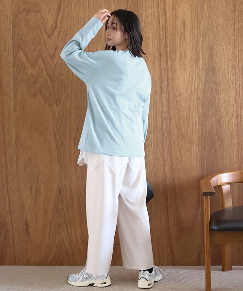 coen(コーエン)の「【新色登場】【Feel Soft / フィールソフト】接結 ロングスリーブTシャツ(Tシャツ/カットソー・レディース・ライトピンク/ナチュラル/オフホワイト/ベージュ/ライトブルー/クリーム/ダークグレー・L/M)」の17枚目の写真