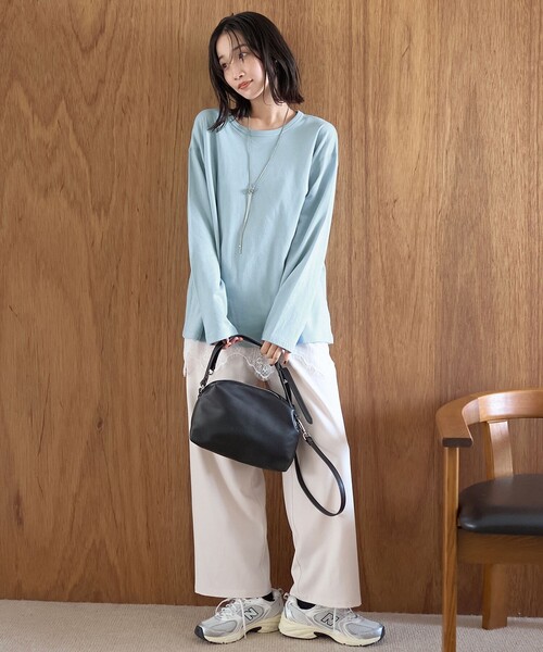 coen(コーエン)の「【新色登場】【Feel Soft / フィールソフト】接結 ロングスリーブTシャツ(Tシャツ/カットソー・レディース・ライトピンク/ナチュラル/オフホワイト/ベージュ/ライトブルー/クリーム/ダークグレー・L/M)」の18枚目の写真
