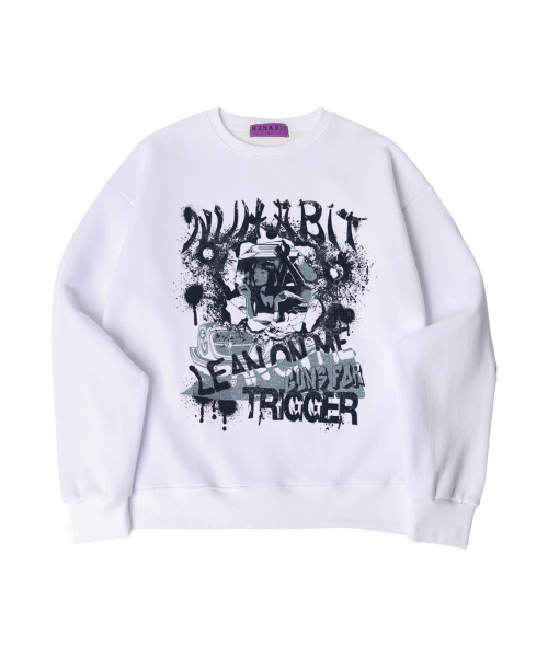 NUHABIT(ニューハビット)の「N/H TRIGGER オーバーサイズ 裏起毛 スウェット_ホワイト (SOM4-4NH1216)(スウェット・メンズ・ホワイト・LARGE/MEDIUM/X-LARGE)」の1枚目の写真