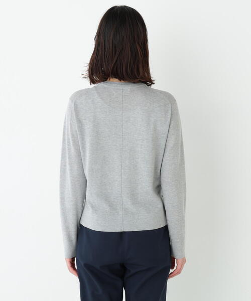 human woman（ヒューマンウーマン）の「◆【ウォッシャブル】ネックダブルプルオーバーニット（ニット/セーター・レディース・グリーン/グレー/ネイビー・MEDIUM）」の9枚目の写真