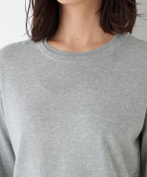 human woman（ヒューマンウーマン）の「◆【ウォッシャブル】ネックダブルプルオーバーニット（ニット/セーター・レディース・グリーン/グレー/ネイビー・MEDIUM）」の10枚目の写真