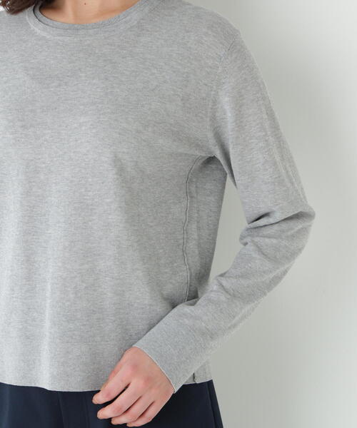 human woman（ヒューマンウーマン）の「◆【ウォッシャブル】ネックダブルプルオーバーニット（ニット/セーター・レディース・グリーン/グレー/ネイビー・MEDIUM）」の11枚目の写真