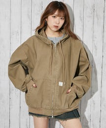 GORGE（ゴージ）の「《ツイル素材×ビッグフード》フード付きZIPジャケット/秋冬春/全3色（その他アウター）」