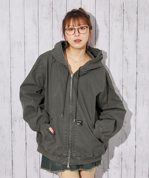 GORGE（ゴージ）の「《ツイル素材×ビッグフード》フード付きZIPジャケット／秋冬春／全3色（その他アウター・レディース・ピンク/キャメル/チャコール・F）」の11枚目の写真