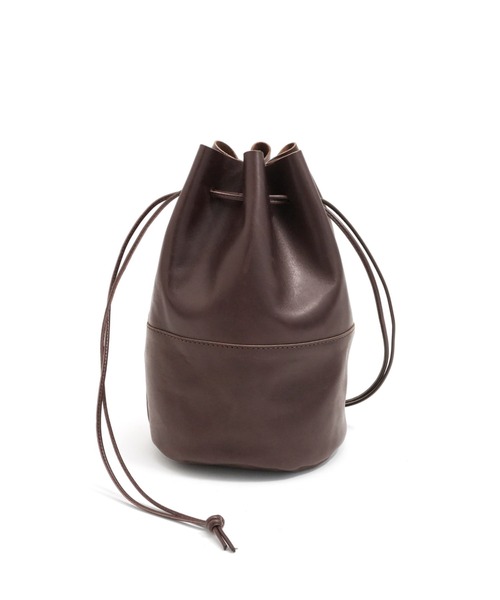 STANDARD SUPPLY（スタンダードサプライ）の「アーツアンドクラフツ / HORSE LEATHER ホースレザー / DRAW STRINGS POUCH M ドローストリングポーチM（ハンドバッグ・レディース・チョコ/ブラック/タン・FREE）」の2枚目の写真