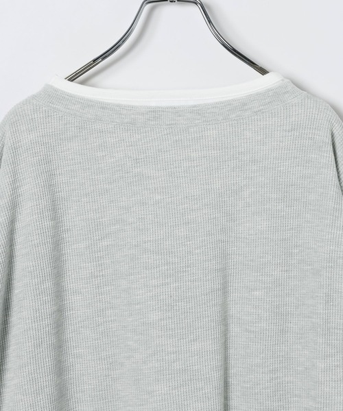 LEPSIM（レプシィム）の「ドッキングワッフルヘンリー　656725（Tシャツ/カットソー・レディース・ブラック/ピンク/ライトグレー・FREE）」の9枚目の写真