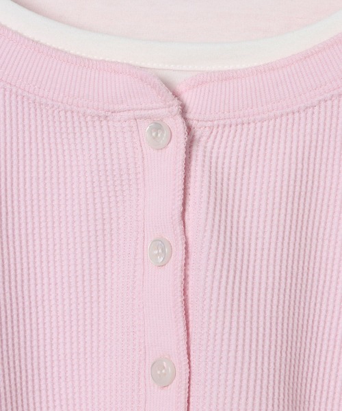 LEPSIM（レプシィム）の「ドッキングワッフルヘンリー　656725（Tシャツ/カットソー・レディース・ブラック/ピンク/ライトグレー・FREE）」の12枚目の写真