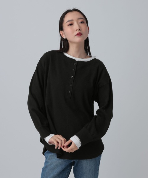 ドッキングワッフルヘンリー 656725（Tシャツ/カットソー）｜LEPSIM
