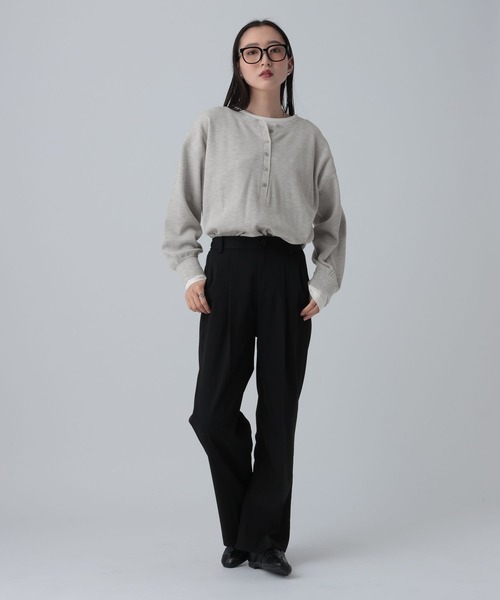 LEPSIM(レプシィム)の「ドッキングワッフルヘンリー 656725(Tシャツ/カットソー・レディース・ブラック/ピンク/ライトグレー・FREE)」の15枚目の写真