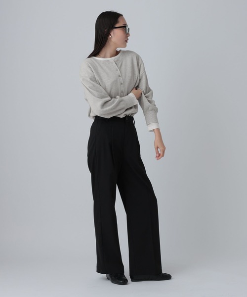 LEPSIM(レプシィム)の「ドッキングワッフルヘンリー 656725(Tシャツ/カットソー・レディース・ブラック/ピンク/ライトグレー・FREE)」の16枚目の写真