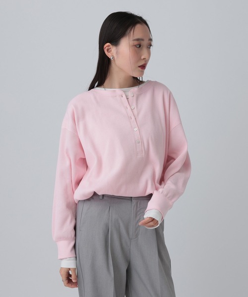 LEPSIM(レプシィム)の「ドッキングワッフルヘンリー 656725(Tシャツ/カットソー・レディース・ブラック/ピンク/ライトグレー・FREE)」の20枚目の写真