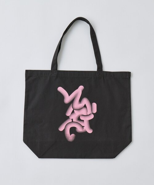 WHIMSIC(ウィムジック)の「【UNISEX】フローイング ロゴ シルクスクリーン プリントトートバック(トートバッグ・メンズ・ブルー/チャコールグレー/ピンク・FREE)」の9枚目の写真