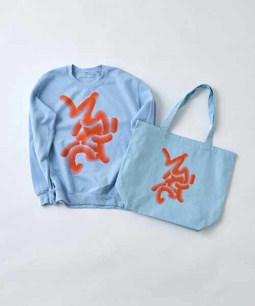 WHIMSIC(ウィムジック)の「【UNISEX】フローイング ロゴ シルクスクリーン プリントトートバック(トートバッグ・メンズ・ブルー/チャコールグレー/ピンク・FREE)」の14枚目の写真