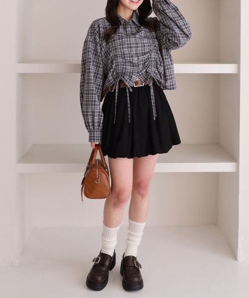 archives（アルシーヴ）の「コットンライクバルーンミニＳＫ（スカート・レディース・ブラック/オフホワイト・MEDIUM）」の19枚目の写真