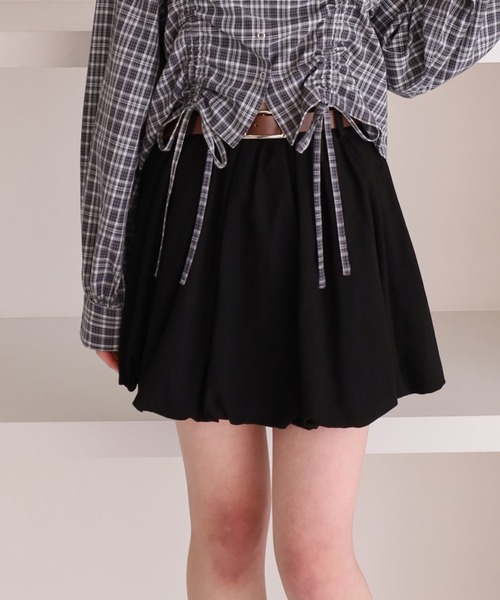 archives（アルシーヴ）の「コットンライクバルーンミニＳＫ（スカート・レディース・ブラック/オフホワイト・MEDIUM）」の12枚目の写真