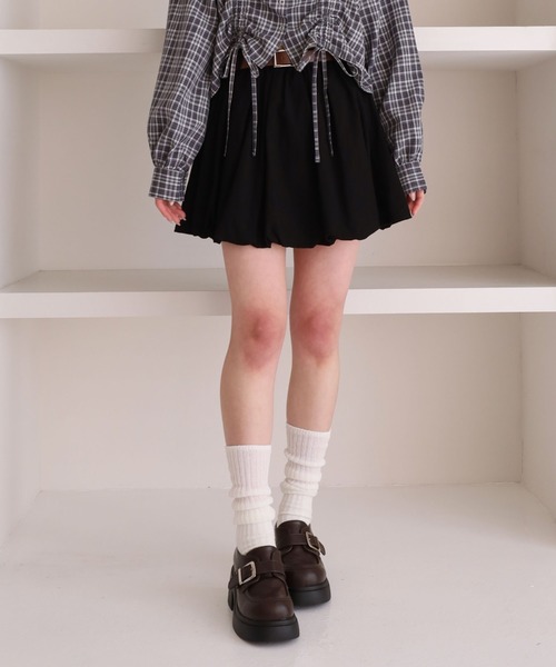 archives（アルシーヴ）の「コットンライクバルーンミニＳＫ（スカート・レディース・ブラック/オフホワイト・MEDIUM）」の14枚目の写真