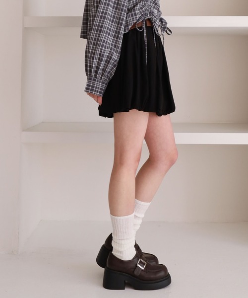 archives（アルシーヴ）の「コットンライクバルーンミニＳＫ（スカート・レディース・ブラック/オフホワイト・MEDIUM）」の16枚目の写真